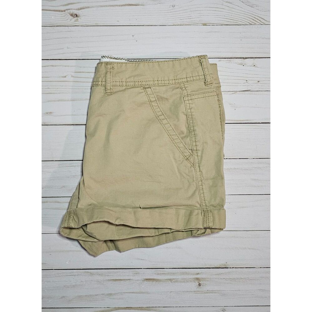 Aéropostale Women’s Size 10 Khaki Midi Pull Shorts Tan Cotton Blend